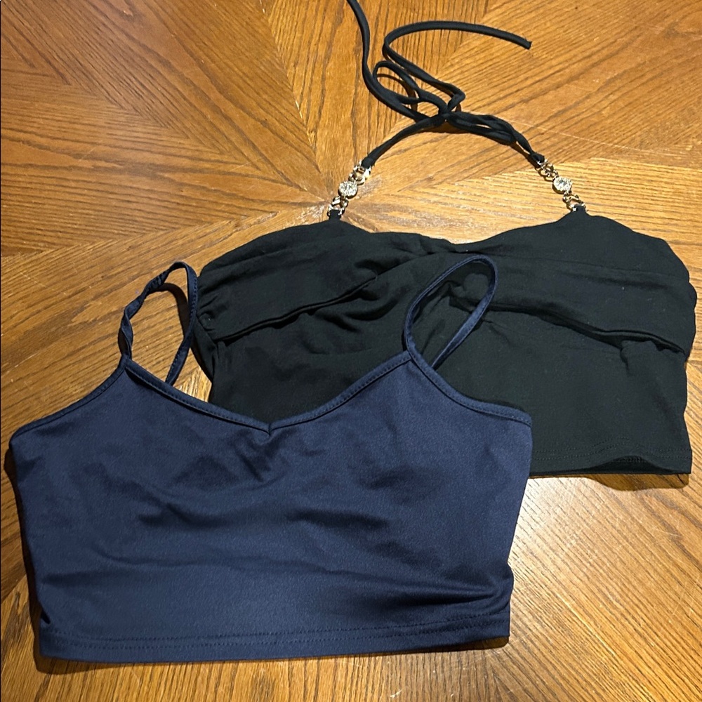 SHEIN Black and Navy crop top bundle